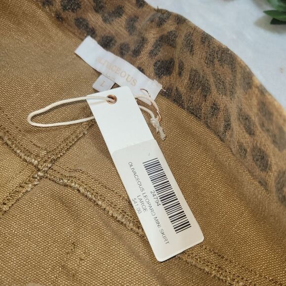 NWT Olivaceous Leopard Print Skirt - Picture 7 of 9